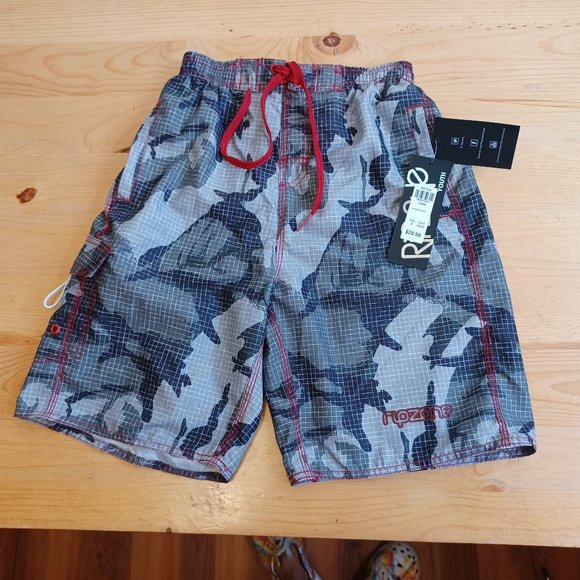 Rip zone Men’s Swim Trunks Black/Grey Camo (3610 - Picture 1 of 9